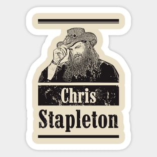 Chris stapleton // Country // Black retro Sticker